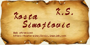 Kosta Simojlović vizit kartica